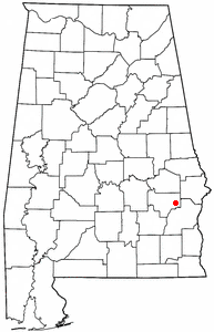 Location of Midway, Alabama