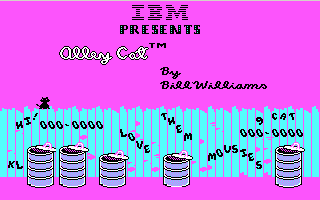Title screen of the MS-DOS version of Alley Cat