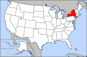Map of the U.S. with New York highlighted
