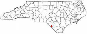 Location of Fairmont, North Carolina