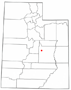 Location of Orangeville, Utah
