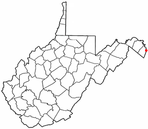 Location of Harpers Ferry, West Virginia