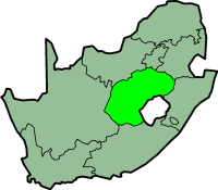 Location of the Orange Free State in present South Africa