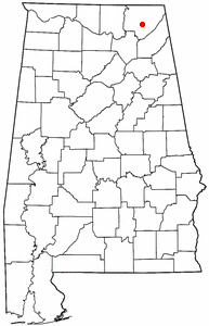 Location of Scottsboro, Alabama