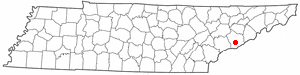 Location of Gatlinburg, Tennessee