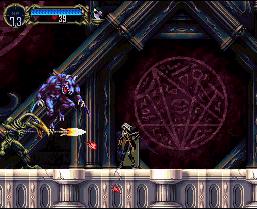 Screenshot from Symphony of the Night, Alucard taking on Slogra and Gaibon