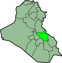 Map showing Wasit province in Iraq