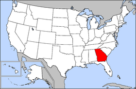 Map of the U.S. with Georgia highlighted