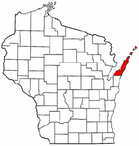 Image:Map of Wisconsin highlighting Door County.png