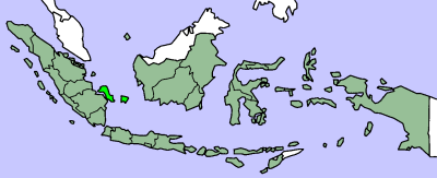 Map showing Bangka-Belitung province in Indonesia