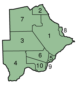 District map of Botswana