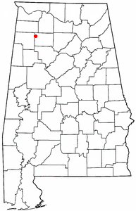 Location of Haleyville, Alabama