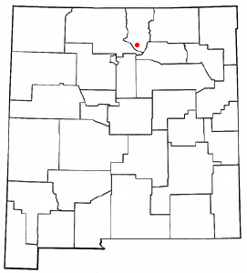 Location of Penasco, New Mexico