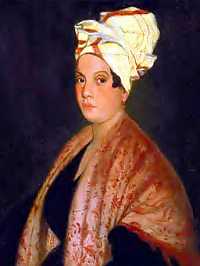 Alleged portrait of Marie Laveau, which hangs in the  in the .