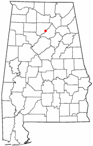 Location of Garden City, Alabama