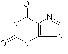 The structure of xanthine.