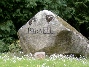 Parnell's grave in the predominantly   in , alongside ,  and .