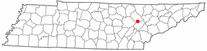 Location of Oakdale, Tennessee