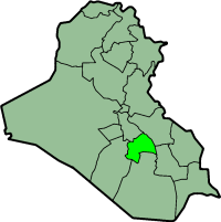 Map showing Al Qadisyah province in Iraq