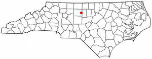 Location of Whitsett, North Carolina