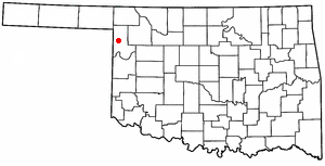 Location of Shattuck, Oklahoma