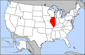 Map of the U.S. with Illinois highlighted