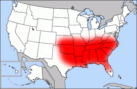 The Bible Belt, highlighted in red