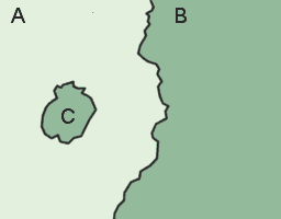 C is A's enclave and B's .