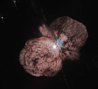  image showing debris from past eruptions and the star itself.