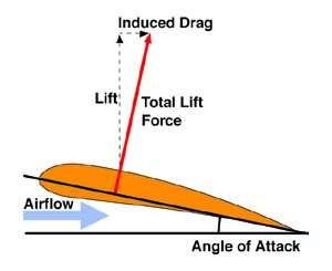 Induced drag is the rearward component of lift