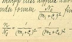 A piece of the original document detailing the Rydberg formula in 1888.