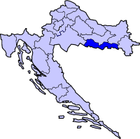 Map showing the position of this county in Croatia