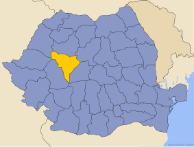 Administrative map of  with Alba county highlighted