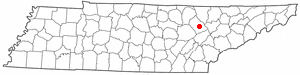 Location of Wartburg, Tennessee