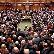The House of Commons during a busy session.