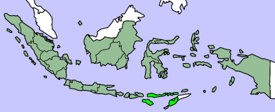 Map showing East Nusa Tenggara province in Indonesia