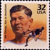 The  recognized Thorpe's achievements with a postage stamp.