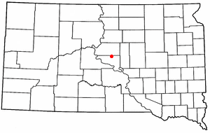 Location of Blunt, South Dakota