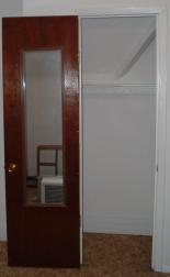 It is common for a  to be placed on the inside of a closet door.