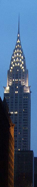 Climax of the new architectural style: the Chrysler Building in New York City was built after the European wave of Art Deco reached the United States.