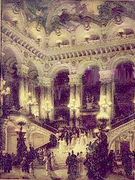 Neo-Baroque: the foyer of 's , Paris, planned under the , 1861, finally opened 1875