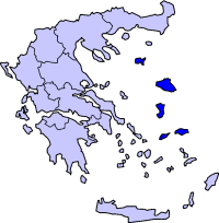 Map showing North Aegean periphery in Greece