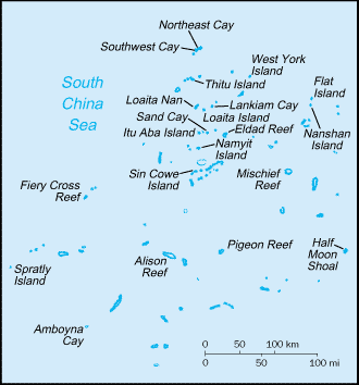 Map of the Spratly Islands.