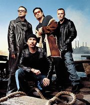 U2 (L to R): Adam Clayton, The Edge, Bono, Larry Mullen