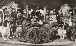 Rani (Queen) of Nepal surrounded by her Ladies-in-Waiting, 1920