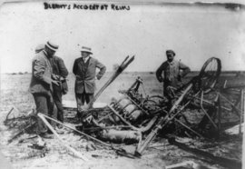 Wreckage of Blériot's plane, Reims Air Meet, August 1909.