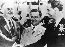 The New Deal was the inspiration for LBJ's Great Society in 1960s. Johnson (on right) headed the Texas NYA and was elected to Congress in 1938.