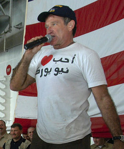 Robin Williams performing in .