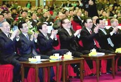 China's third generation Communist leaders: (from left to right) , , , , , , 