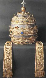 18th century Papal Tiara, the oldest surviving tiara in the papal collection.